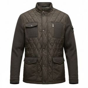 Men's Black & Brown Quilted Jacket size medium